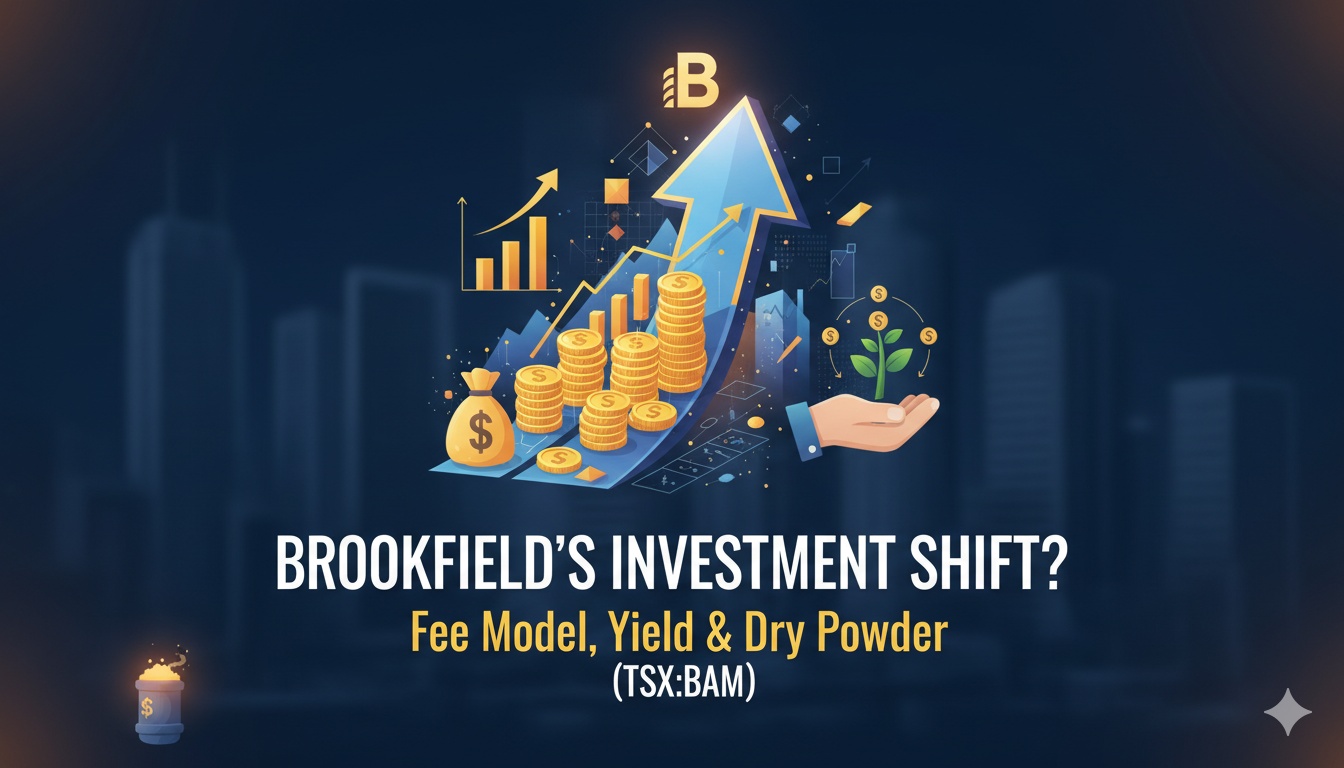 Graph illustrating Brookfield Asset Management's fee-bearing capital growth and dividend yield trends.