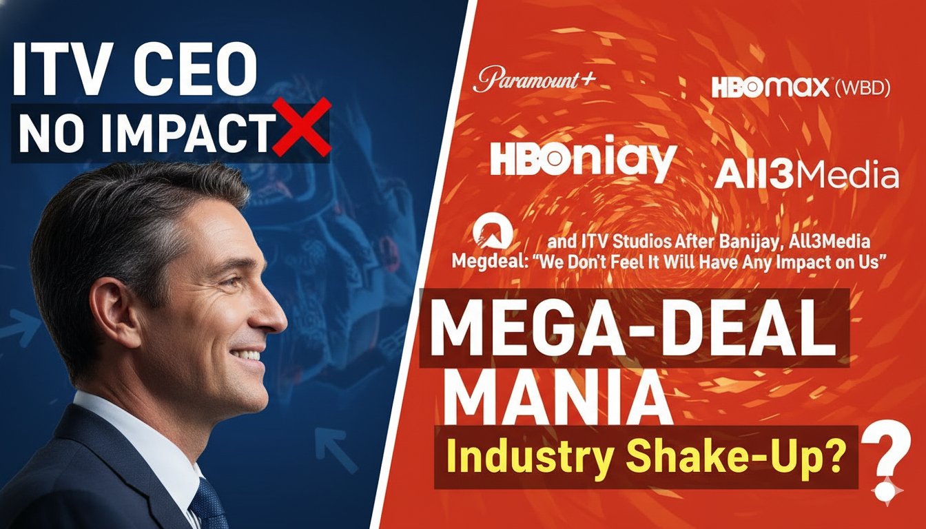 Carolyn McCall, CEO of ITV, speaking confidently about ITV Studios amid major media industry mergers including Banijay-All3Media and Paramount-WBD.